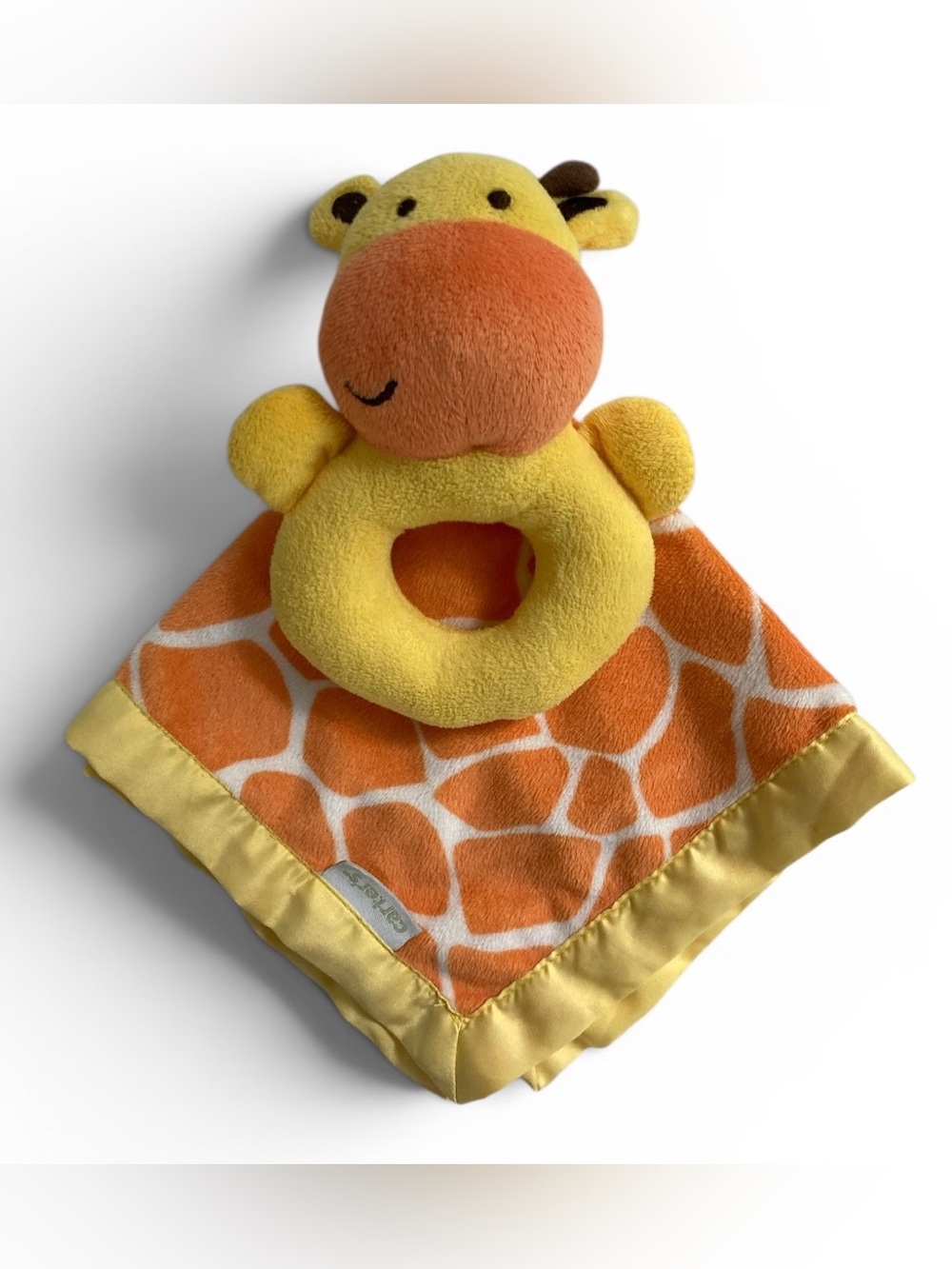 Carter’s Giraffe Lovey 13" Security Blanket Rattle 2012 Yellow Orange 99584